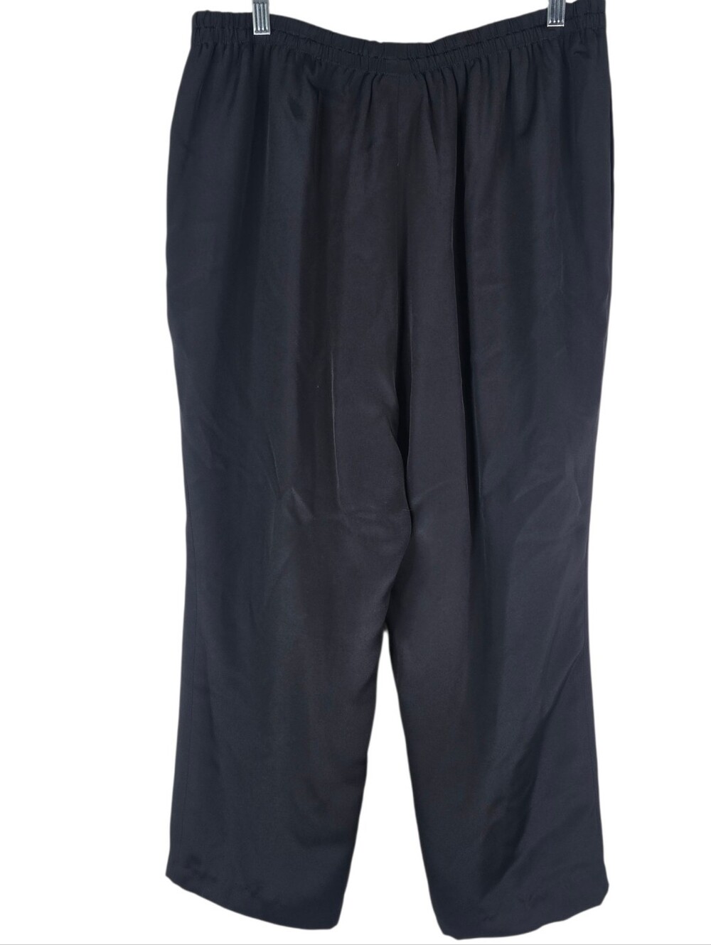 Nina Mclemore 100% Silk Womens Size 14 Black Pull On Dress Ankle Length Pants